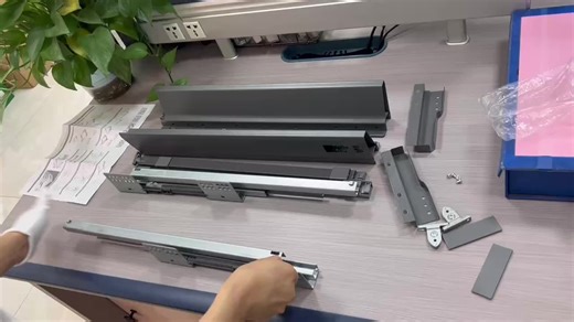 Drawer Slide Shang Hai Metal Telescopic Channel Undermount Full Extension Silent Drawer Soft Closing Box Slide