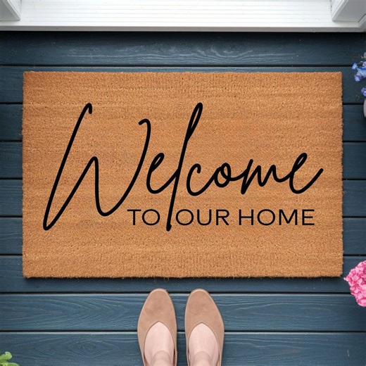 Welcome Doormat Outdoor, Front Door Welcome Mat, Entryway Rug, Housewarming Gift, Farmhouse Doormat - Etsy