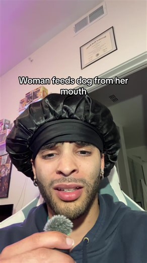 Woman Feeds Dog Directly from Her Mouth