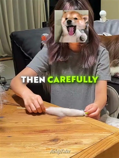 This Girl Made a Sweater with Her Dog's Hair 🐶 #shorts #dog #dogs #cutedog