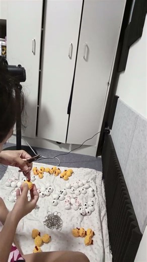 Mini crochet keychains