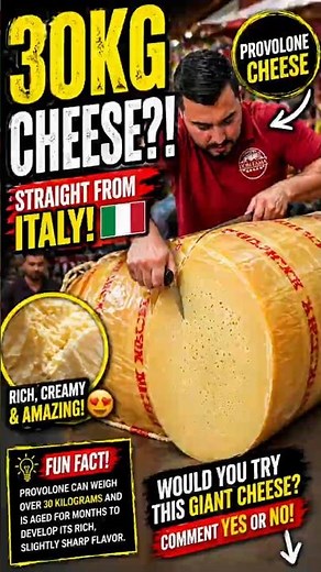 This Giant Italian Cheese Weighs 30KG?! 😳🧀 #foodfacts #viralfood #food #cooking #cheese #chef