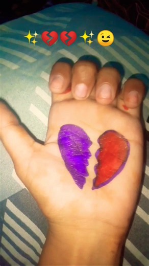 blue and red 💜❤️ ✌️ broken heart art 💔 #painting #handart #diy #Rumi #shorts #fingerprint