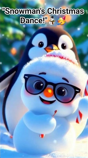 "Dancing Snowman ⛄ & Cute Friends on Christmas Day! 🎄 #Shorts"