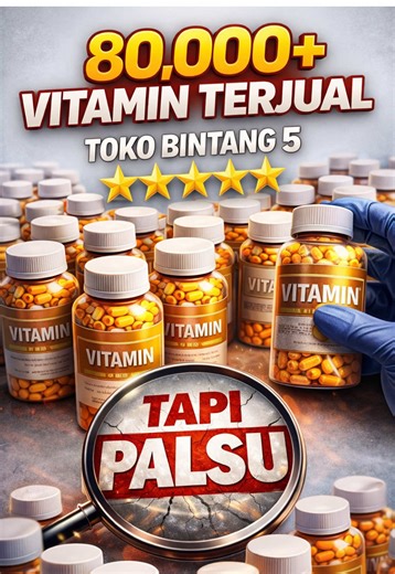 Yakin vitamin mu Asli ? Botolnya memang bagus dan mirip di web brand nya. Rating memang Bintang 5. ⭐⭐⭐⭐⭐ Terjual nya puluhan ribu. Tapi yakin isi nya ASLI ? Segel & botol bisa dibeli dengan mudah. Label bisa dicetak ulang dan murah! Barcode & sertifikat ? Edit pakai AI siap seperti Asli. Mudah tapi yang masuk ke tubuhmu itu tidak bisa ditarik kembali dan ingat akan beredar ke seluruh organ penting penyangga hidup ! Vitamin palsu tidak terasa sekarang. Tidak langsung sakit seketika. Itulah bahaya