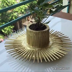 755K views · 8.2K reactions | Bamboo Chopsticks And Cement - Amazing Ideas For Making Cement Flower Pots | Home Design Ideas | Facebook