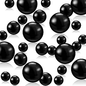 200 PCS Black Vase Fillers, Pearls Bead for Centerpieces Vases, 10/14/20 MM No Hole Beads, Fake Pearls for Wedding Birthday Anniversary Theme Party Table Centerpieces Decor