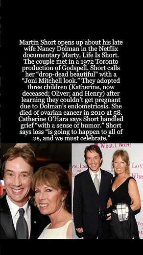 Martin Short Remembers Late Wife Nancy Dolman in Netflix Doc: “Drop-Dead Beautiful” #shorts