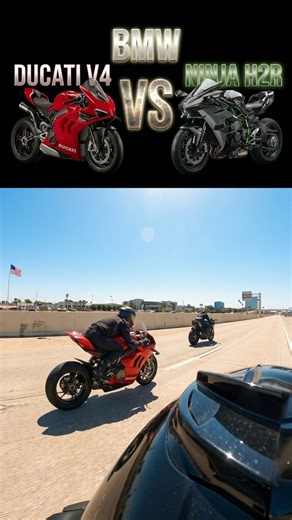 Kawasaki Ninja H2R Leaves Ducati V4 & BMW Behind! | Superbike Race #top #race #h2r #superbike