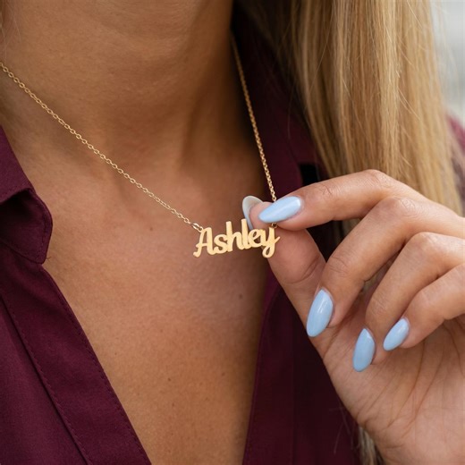 Personalized Script Name Necklace, Custom Dainty Gold Pendant, Minimalist Jewelry - Etsy