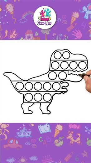 Dinosaurio Pop It Arcoísel Muy Fácil de Dibujar 🦖 #shorts #tutorial #niños