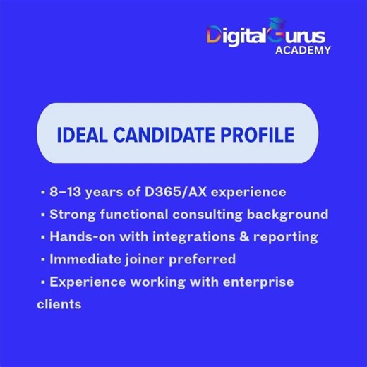 D365 F&O Functional Consultant | WFH MNC Job | Immediate Joiner