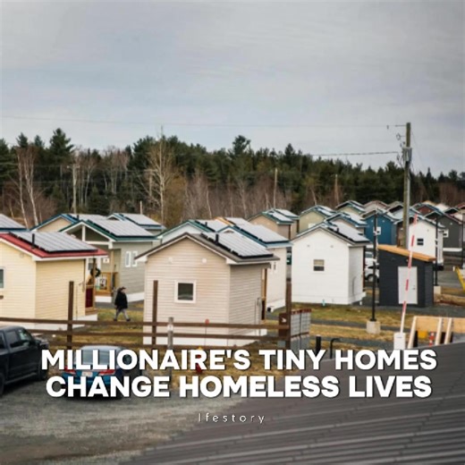 Tech Millionaire transforms $4M into village of hope After selling his company, Marcel LeBrun built 99 fully-equipped tiny homes for the homeless in Fredericton. Not just shelter—each home includes kitchens, bathrooms, and solar panels. The village features a coffee shop, teaching kitchen, and resident-run businesses, creating pathways to independence rather than temporary solutions. One man's fortune becomes a community's second chance. | Ifestory