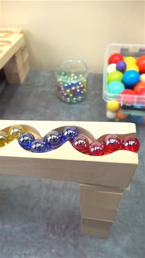 Wavy Wooden Marble Run (Snake Track) ASMR | Rolling Clicks & Clacks 🐍🔉 #MarbleRun #ASMR