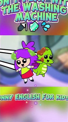 Don't Play with the Washing Machine🚿🧼💦 Funny English for Kids! #kids #cartoon