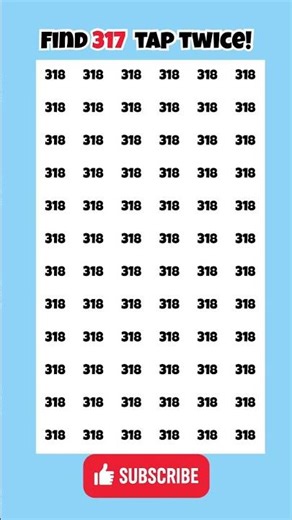 Only 1% Can Spot 317! 🤯 Eye Test Brain Teaser #Shorts