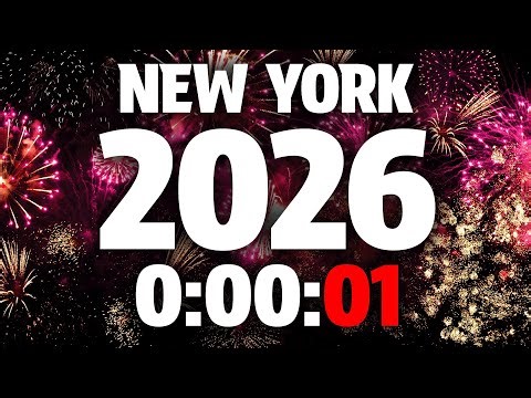 New York 2026 New Year Countdown 🎉 EST Eastern Standard Time 🎵 Upbeat Music