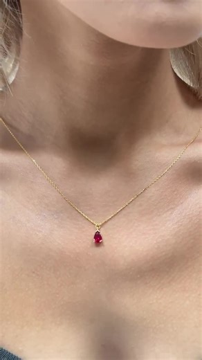 Dainty Ruby Necklace: Gold Drop July Birthstone Choker Everyday Necklace - Etsy