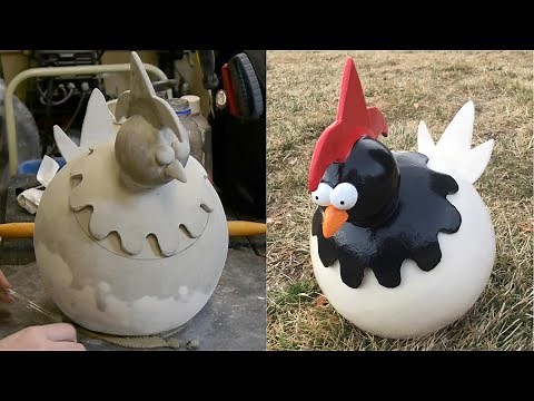 DIY Concrete Chicken Penny Bank | DIY Awesome SculptCrete Challenge #4 | Cement Art