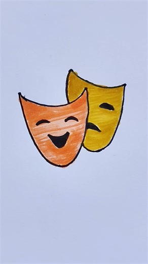 Face Mask 🎭 Drawing for kids #facemask #drawing #shortvideo #viralvideo #shortsart #trending #art