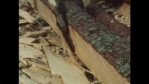 Traditional Finnish Log House Building Process - 16mm Film Scan - English Versio