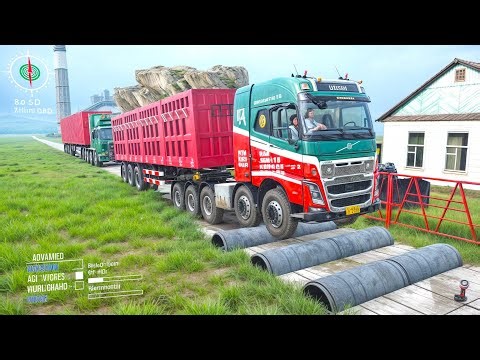 Spintires Mudrunner - Mod Truck Vs Extreme Broken Road With Speed Bumps | Driver Skills Gameplay #23