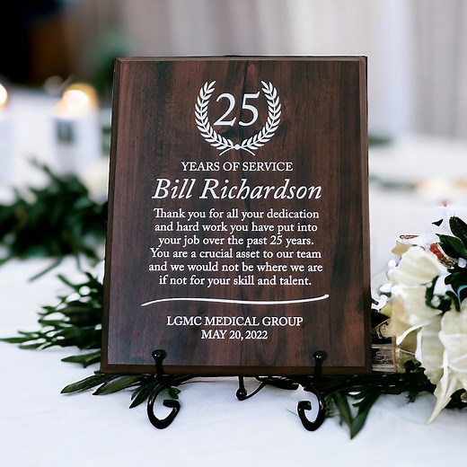Work Anniversary Gift Award Plaque for Service Employee, Recognition Appreciation Plaque for 5, 10, 15, 20, 25, 30 Years of Employment - Etsy