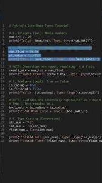 Python Data Types in 60 Seconds - Int, Float, Bool #shorts