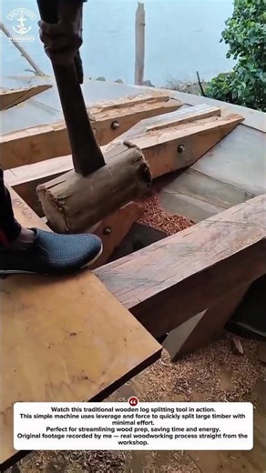 Woodworking Log Splitting Tool in Action | Fast & Efficient Lumber Prep
