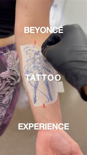 A ‪@beyonce‬ Tattoo Experience - the iconic Bee outfit designed by Mugler. Tattoo work by @heio.f​⁠