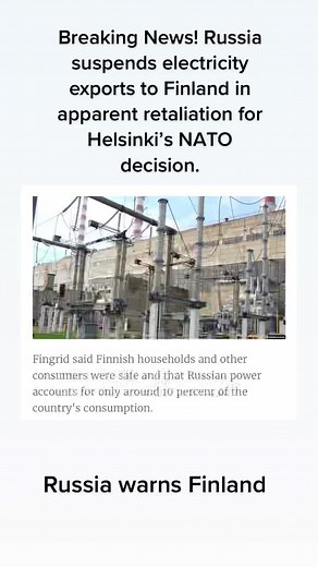 Finnish grid operator Fingrid said that the loss of Russian power will not affect the nation's electrical infrastructure. Finland’s self-sufficiency in electricity generation is constantly improving. RAO Nordic had Friday said it would suspend supplies, citing problems with payments. #warzone #nato #russia #finland #putin #kremlin #ukraine #sannamarin #europe #finnish #america #UN #sauliniinistö #energy #sweden #raonordic