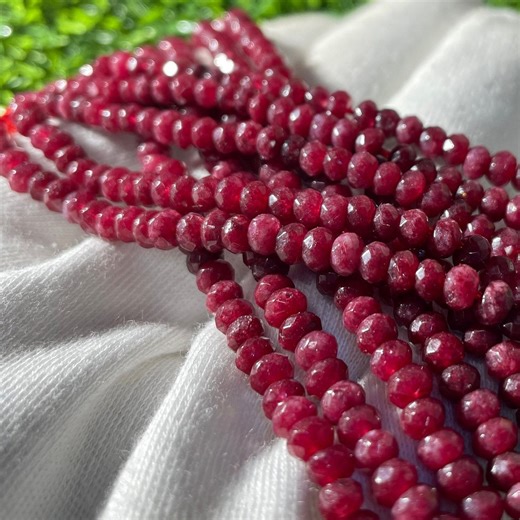 Ruby Beads String for Jewelry Rondelle Shape Loose Blood Red Loose Gemstone - Etsy