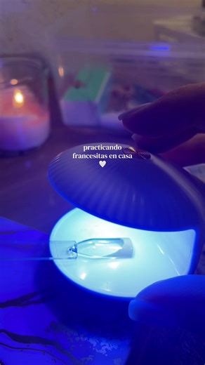 practicando uñas francesas en casa 🎀 #manicure #uñasfrancesas