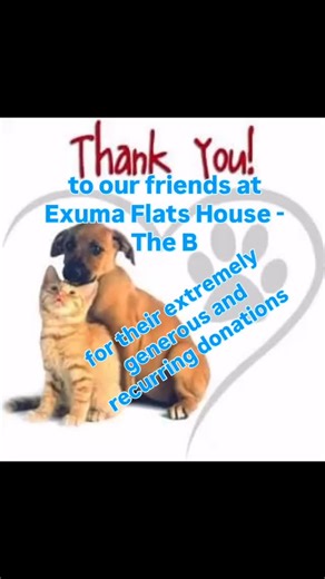 Much thanks to our friends at the Exuma Flats House - The B for their extremely generous and recurring donations towards our mission. We are completely volunteer based, and rely entirely on donations to pay our monthly expenses. We couldn’t do it without you! ❤️#itsabouttheanimals #exumafriends #humanesocietyexuma #adoptashelterpet #volunteersmakeadifference | Friends of Humane Society Exuma, Inc.