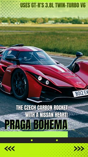 “Praga Bohema – The Czech Hypercar Built for the Track 🇨🇿🏁” The Praga Bohema is a road-legal hypercar built with racing DNA — ultralight, track-focused, and powered by a twin-turbo Nissan GT-R engine. It’s precision redefined. 💥 Insane Facts About the Bohema: Powered by a 3.8L twin-turbo V6 from the GT-R ⚙️ Tuned to produce 700 hp ⚡ Weighs just 982 kg — lighter than most sports cars 💨 Top speed 300 km/h 🚀 Full carbon-fiber monocoque and body 🧩 Developed with F1 driver Romain Grosjean 🏎️ 