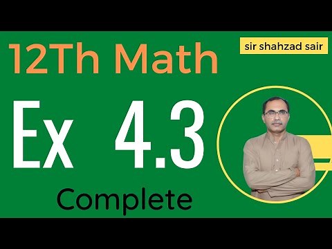 FSC Math Part 2 Chapter 4 || Exercise 4.3 Introduction To Analytic Geometry || 12Th Class Math