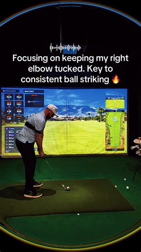 9 iron swing 🏌🏼 focusing on keeping my right elbow tucked ⛳️ this is key to consistent ball striking 🔥 #golf #golftiktok #golftok #titleist #alwaysroomforimprovement @Callaway Golf @Titleist @PING Golf