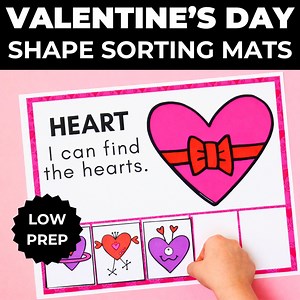 Valentine Shape Sorting Mats Preschool Printable | Heart Shape Match Activity | No Prep Math Center | Homeschool - Etsy Canada