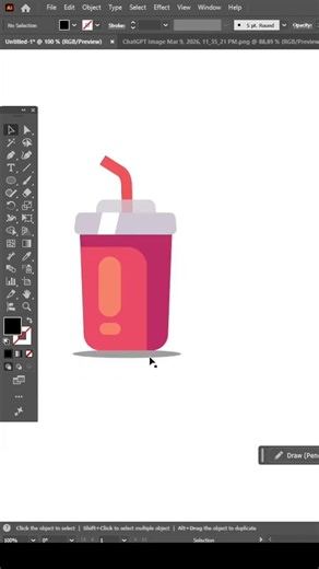 Drink Cup Vector Design 🥤✨ | Illustrator Speed Art #shorts #art #digitalart