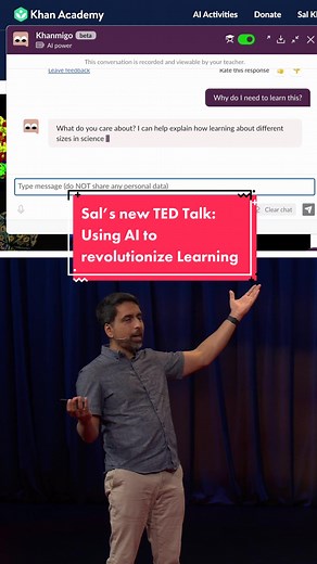 Want to try Khanmigo? Join the waitlist & learn more about our AI tutor via the link in bio. 🔗 ▶️ Watch the full talk at go.ted.com/salkhan @Salman Khan #ai #aieducation #educationtiktok