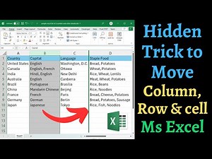 Hidden trick to Quickly move rows, columns and cells in Ms Excel ( in 2 min ✅ )