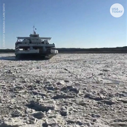 This Cape May ferry traveled through extreme, icy conditions as a winter storm moves up the East Coast. https://usat.ly/2lNnFVt ❄❄❄ | USA TODAY Video