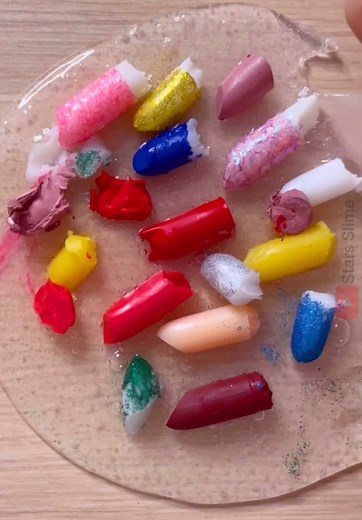 Colorful Lipstick Slime Making ASMR Experience