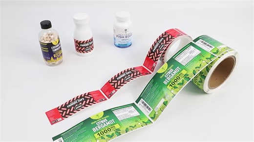 Customized Printed Glossy Vinyl Sticker Medical Label for Supplement in Medicine Health Care PET Pharmaceutics Packaging