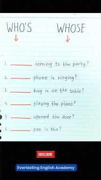 Who's and Whose Difference📝✨