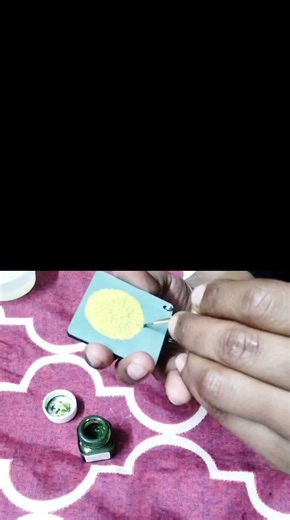 flower painting on key ring #marigold