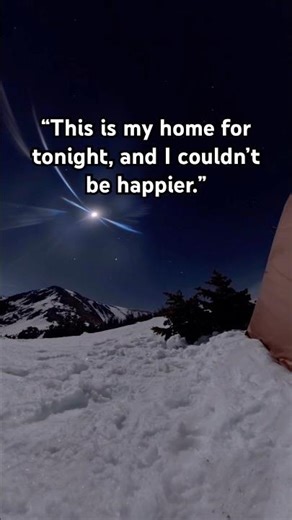 “My home for tonight” in tent on top of mountain ridge under full moon in the CO Rockies #shorts