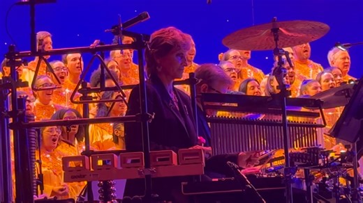 20 reactions | This is Beth. Beth is a longtime (early 1990s) percussionist with the Walt Disney World orchestra. Beth is why, when you attend the Candlelight Processional at Epcot, you should sit on the left side of the pavilion. Beth’s hyperactive binging and dinging and bashing and crashing is half the show. | Thomas L Jackson | Facebook