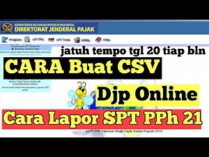 Cara Lapor SPT PPh 21 Lewat Djp Online 2021