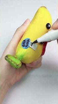 Banana with a big mouth and thick lips 👄🍌. DIY air dry clay made with lots of love 💛. #shorts